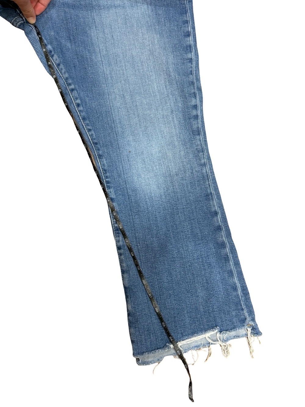 👖 FRAME Le Crop Mini Boot Raw Step‎ Hem Jeans Size 34 Dark Wash - Picture 10 of 15